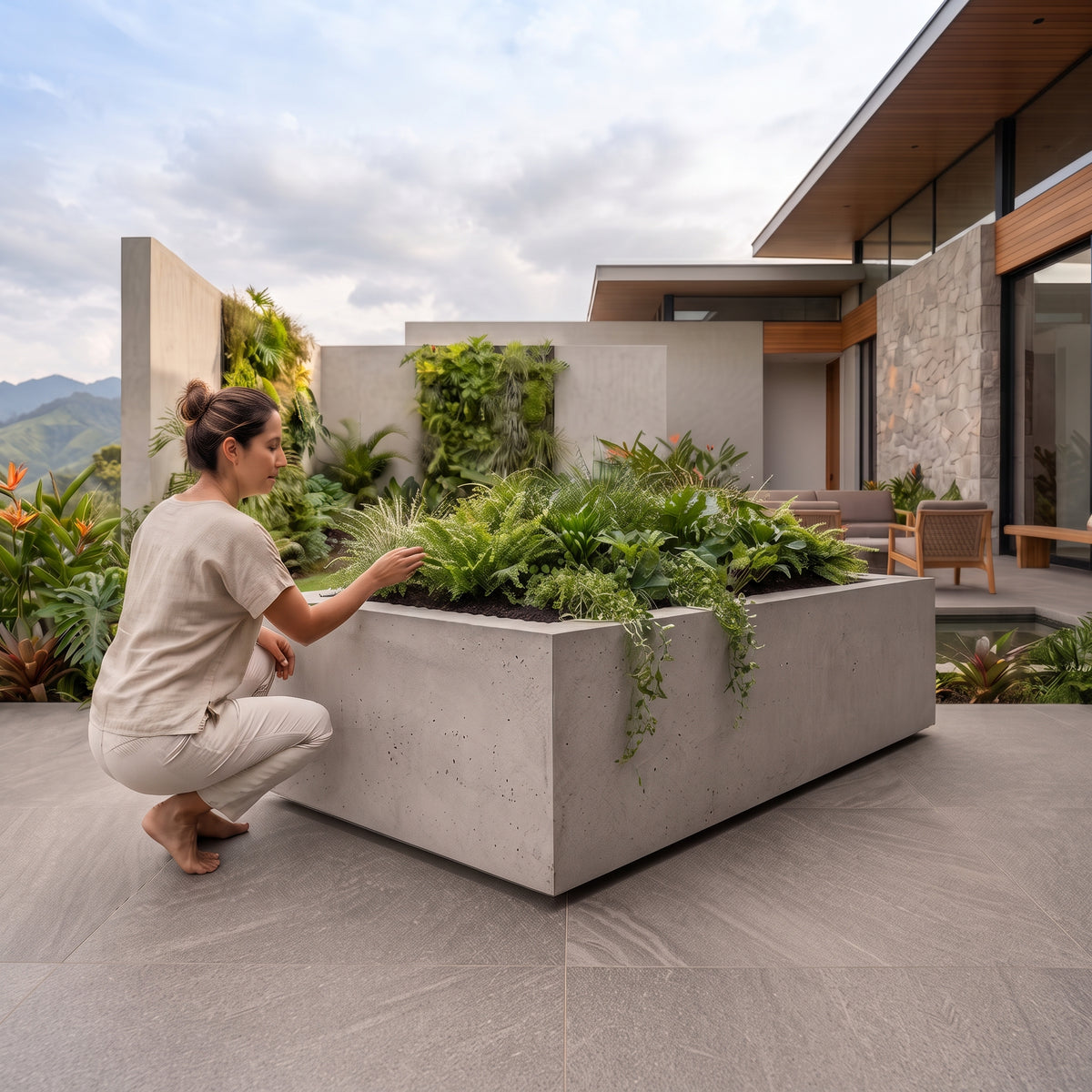 Jardinera en Concreto 110x60x30 cm