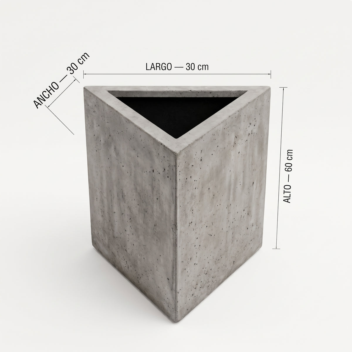 Triangular en Concreto 30x30x60 cm — foto 5 de 5