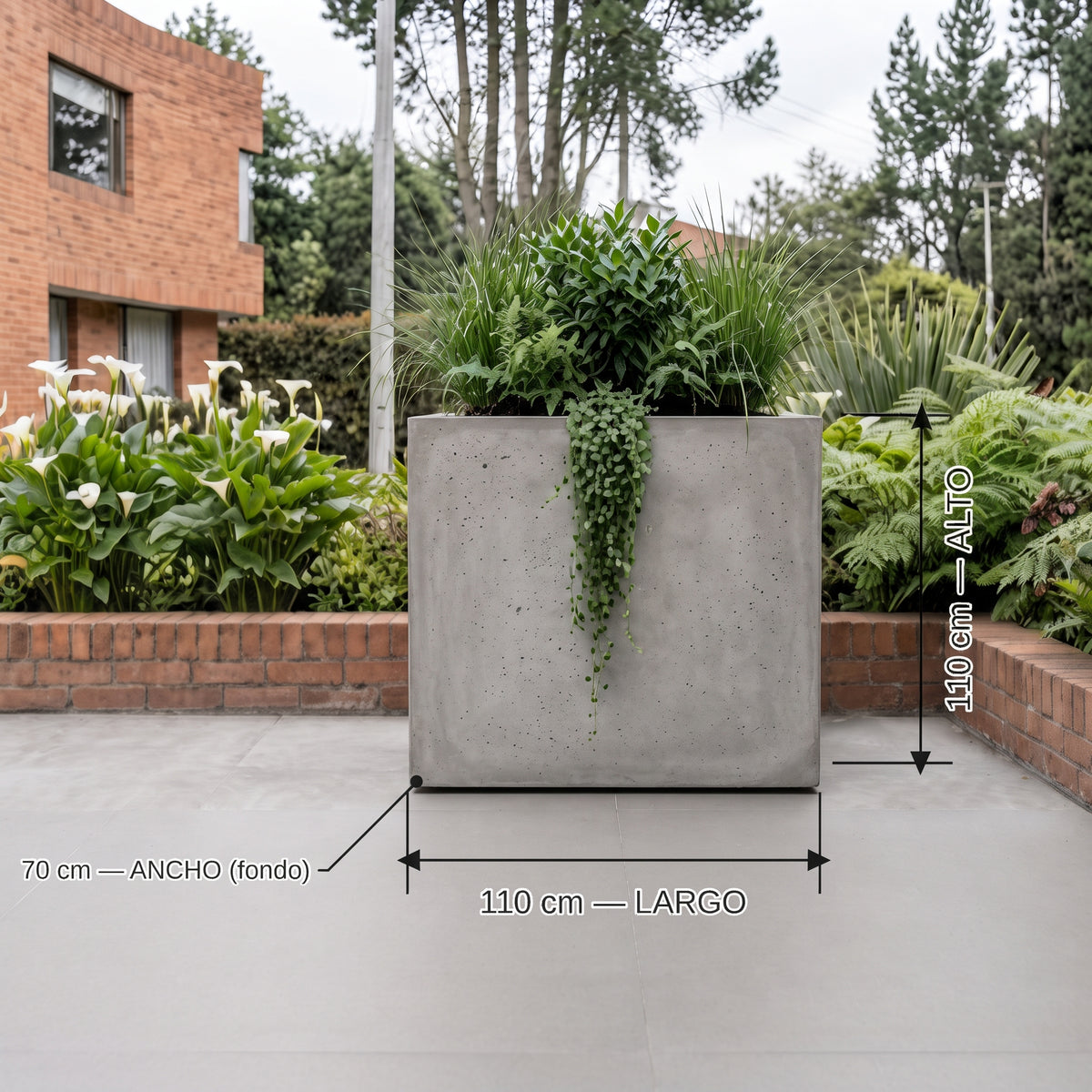 Jardinera en Concreto 110x70x110 cm