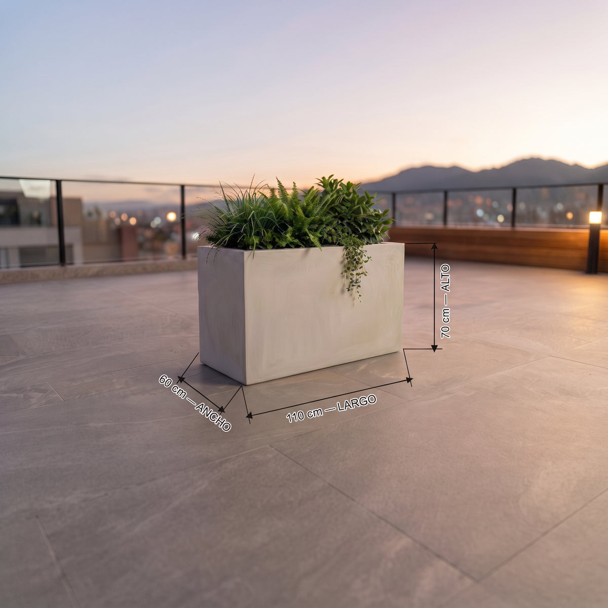 Jardinera en Concreto 110x60x70 cm