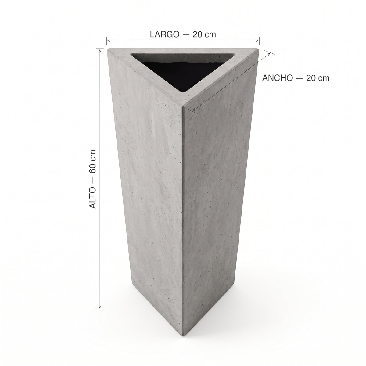 Triangular en Concreto 20x20x60 cm — foto 5 de 5
