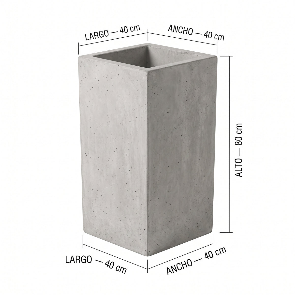 Triangular en Concreto 40x40x80 cm — foto 5 de 5