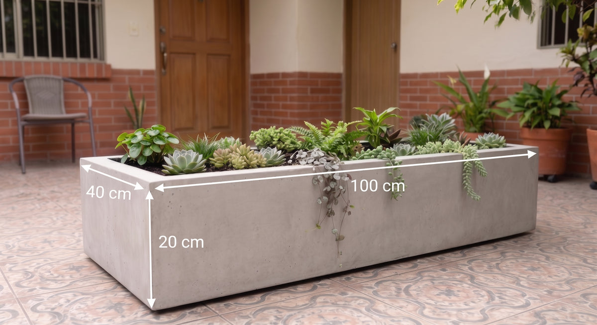 Jardinera en Concreto 100x40x20 cm — foto 5 de 5