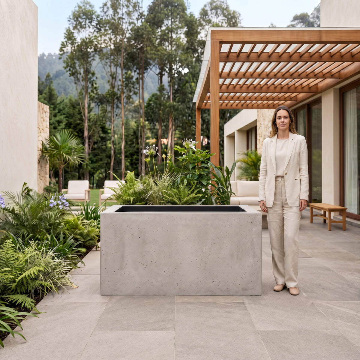 Jardinera en Concreto 110x50x60 cm