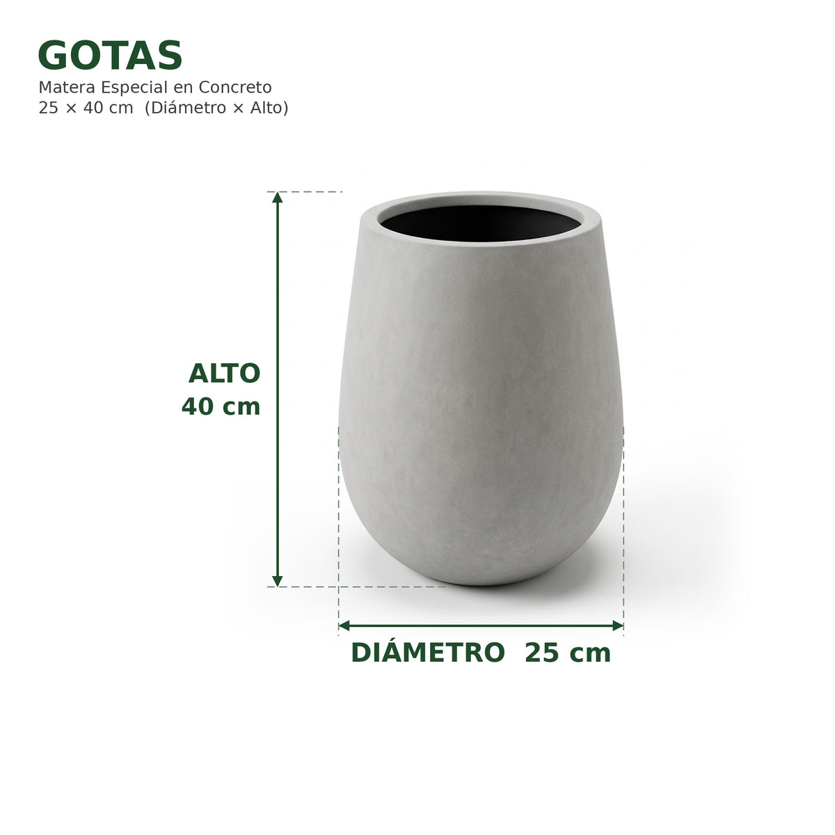 Gotas en Concreto 25x40 cm — foto 5 de 5