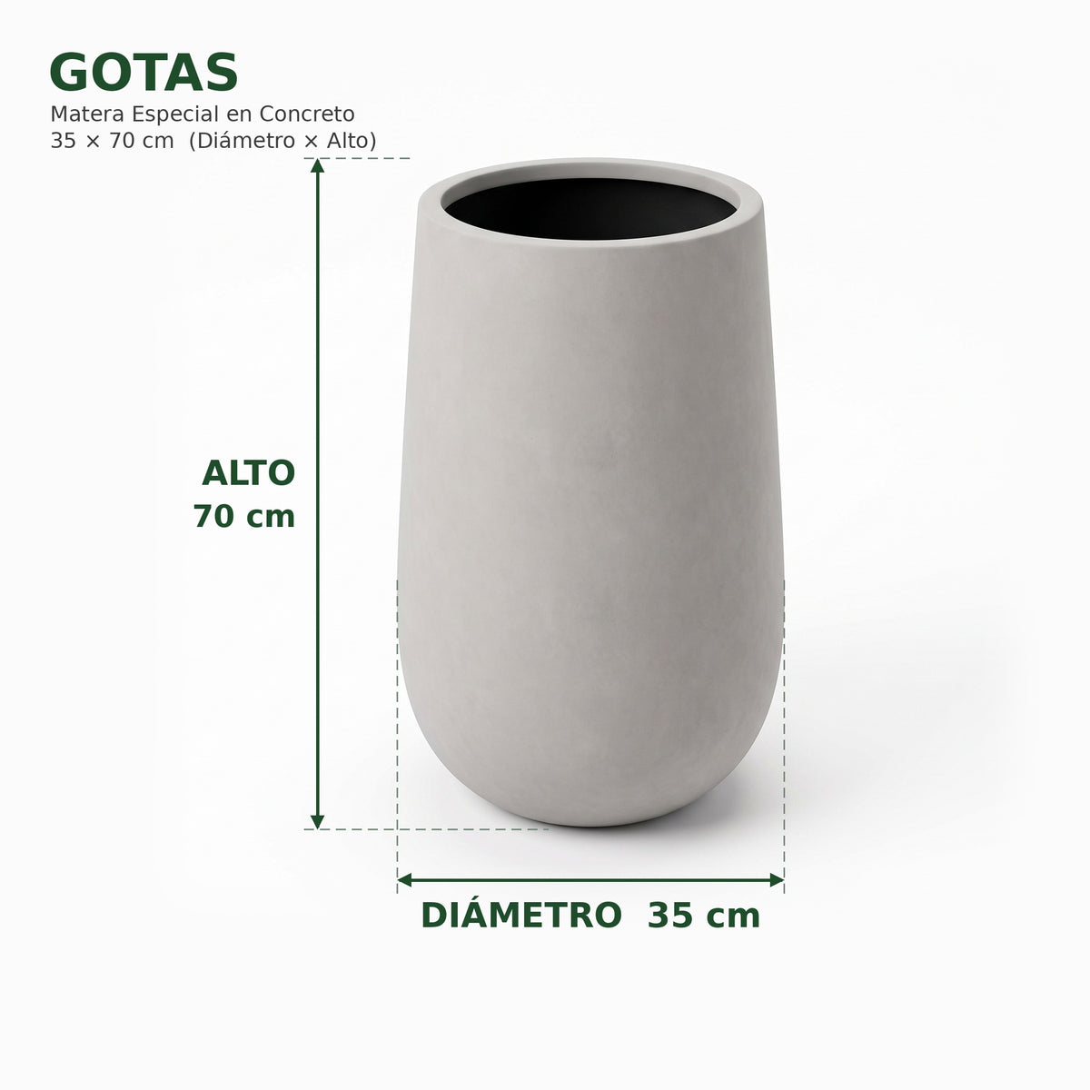 Gotas en Concreto 35x70 cm — foto 5 de 5