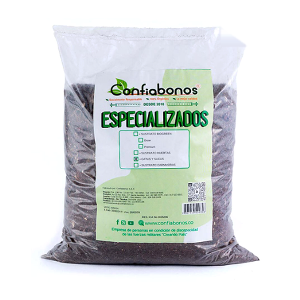 Sustrato para Cactus y Suculentas Confiabonos