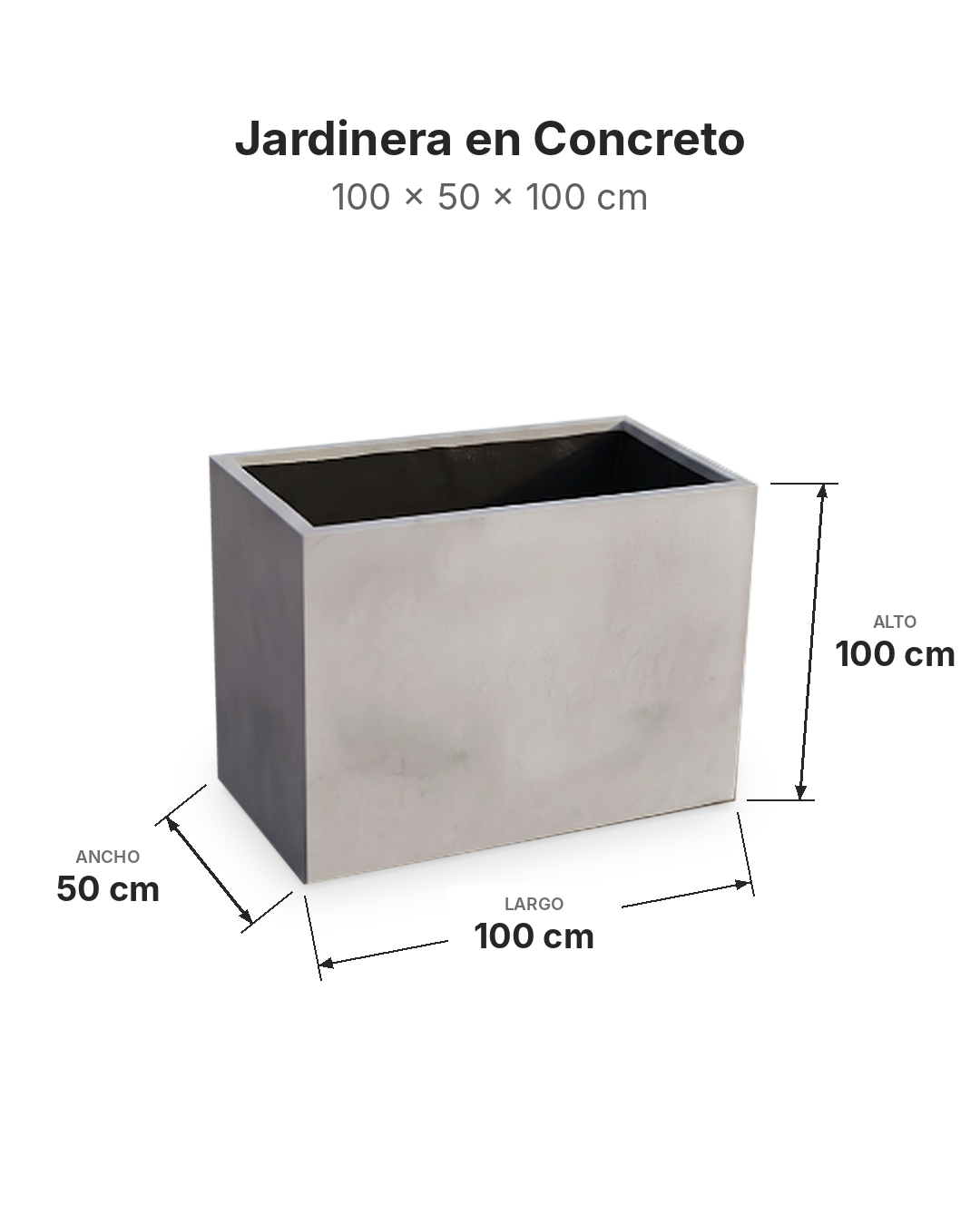 Jardinera en Concreto 100x50x100 cm