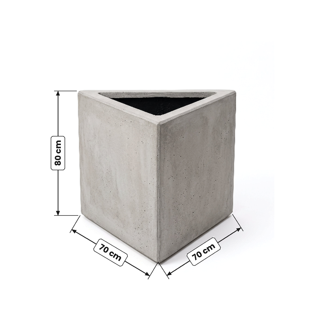 Triangular en Concreto 70x70x80 cm